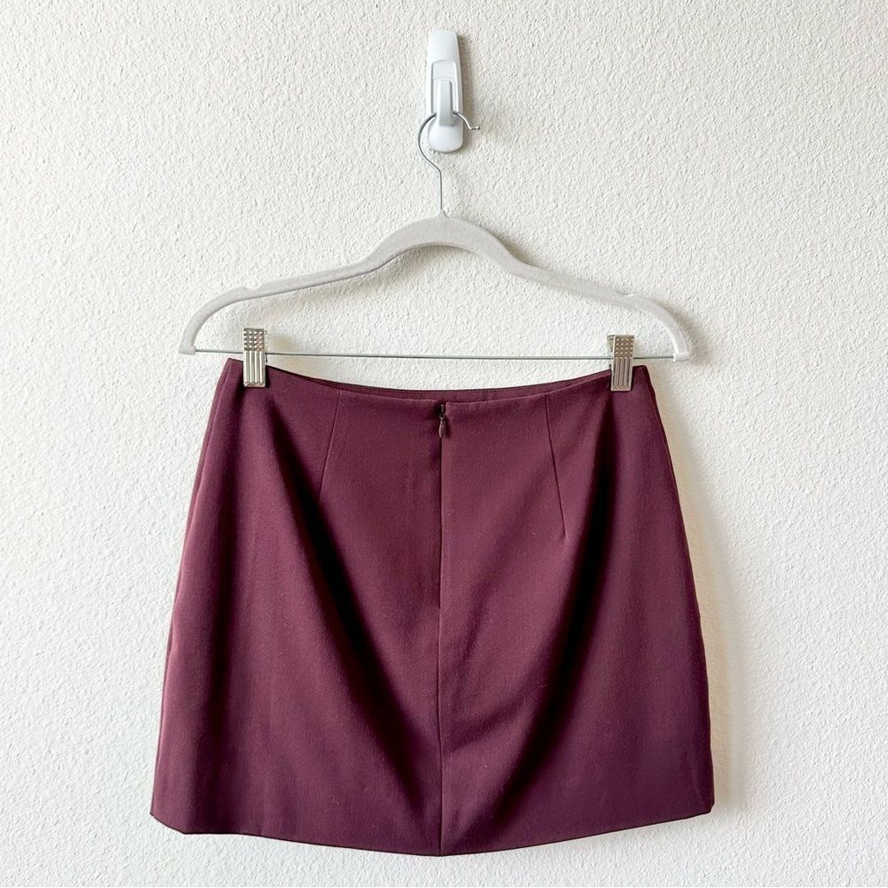Staud Annette Mini Skirt in Burgundy Size 6 - Picture 4 of 9